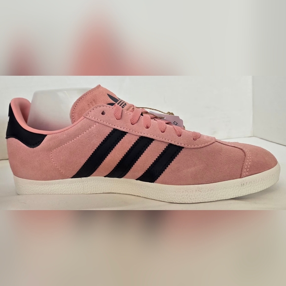 NWT Adidas Gazelle Men's Suede Sneakers Glow Pink / Aurora Black 9 1/2 - Picture 3 of 9